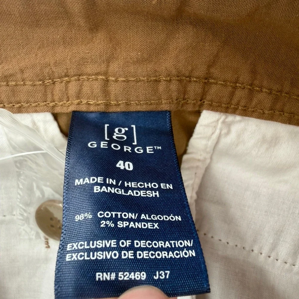 George Cargo Shorts Mens 40 Brown Stretch Above Knee Utility Gorpcore Comfort